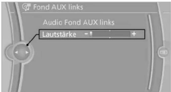 Fond AUX links Audio Fond AUX links Lautstärke - +