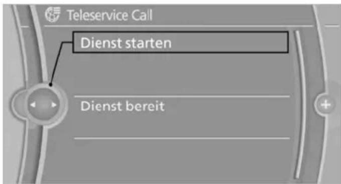 Teleservice Call Dienst starten Dienst bereit