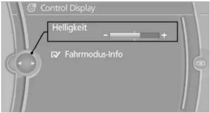 Control Display Helligkeit Fahrmodus-Info