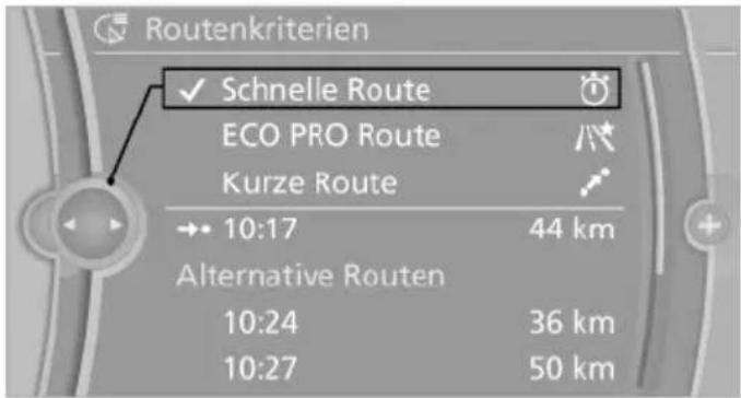 Routenkriterien ✓ Schnelle Route ECO PRO Route Kurze Route 10:17 44 km Alternative Routen 10:24 36 km 10:27 50 km