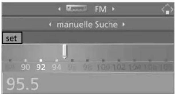 FM manuelle Suche set 90 92 94 96 98 100 102 104 106 108 95.5