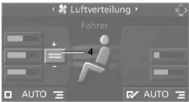 Luftverteilung Fahrer + - 4 AUTO AUTO