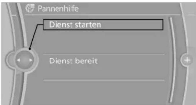 Pannenhilfe Dienst starten Dienst bereit