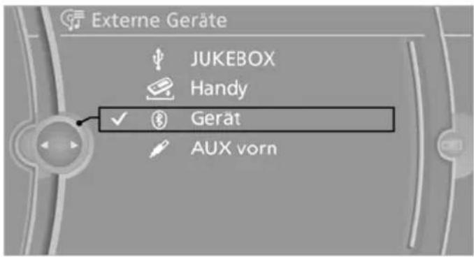 Externe Geräte JUKEBOX Handy ✓ Gerät AUX vorn