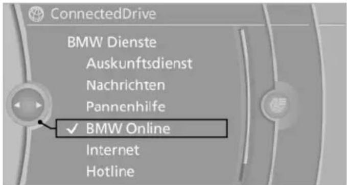 ConnectedDrive BMW Dienste Auskunftsdienst Nachrichten Pannenhilfe ✓ BMW Online Internet Hotline