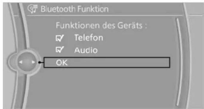 Bluetooth Funktion Funktionen des Geräts : ✓ Telefon ✓ Audio OK