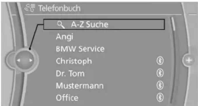 Telefonbuch A-Z Suche Angi BMW Service Christoph Dr. Tom Mustermann Office
