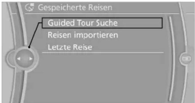Gespeicherte Reisen Guided Tour Suche Reisen importieren Letzte Reise