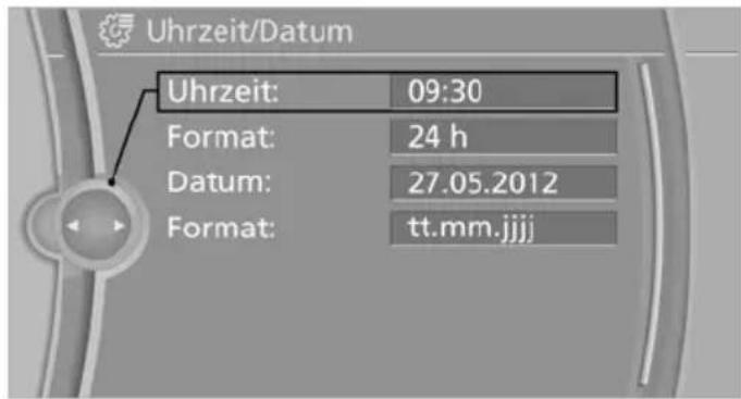 Uhrzeit/Datum Uhrzeit: 09:30 Format: 24 h Datum: 27.05.2012 Format: tt.mm.jjjj