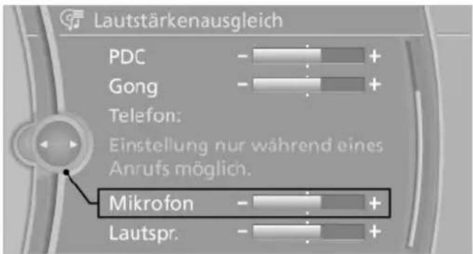Lautstärkenausgleich PDC - + + Gong - + + Telefon: Einstellung nur während eines Anrufs möglich. Mikrofon - + + Lautspr. - + +
