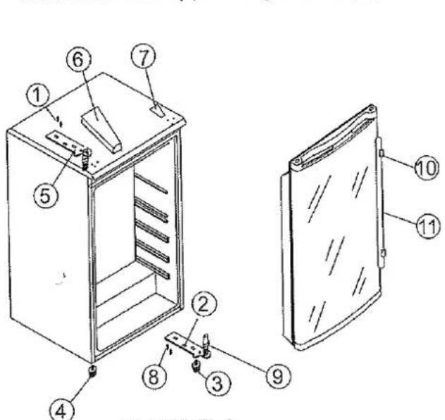 KELVINATOR KI150BC - Before Reversing the door, the power must be shut off. All parts removed must be saved to do the reinstallation of the door. - 1