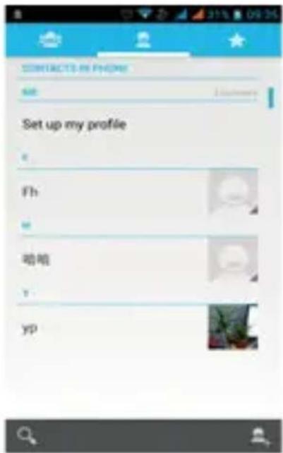 CONTACTS IN PHONE Set up my profile Fh 哈哈 yp