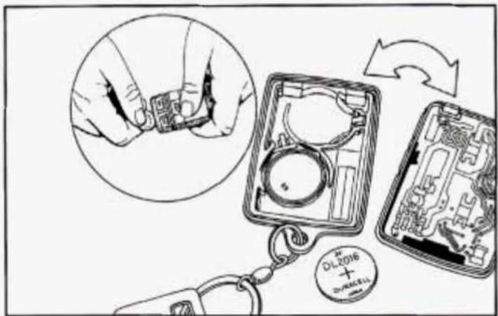 Diagram illustrating a device lock operation with magnified view of internal components and a key inserted into a case.