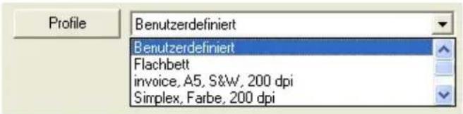Profile Benutzerdefiniert Benutzerdefiniert Flachbett invoice, A5, S&W, 200 dpi Simplex, Farbe, 200 dpi