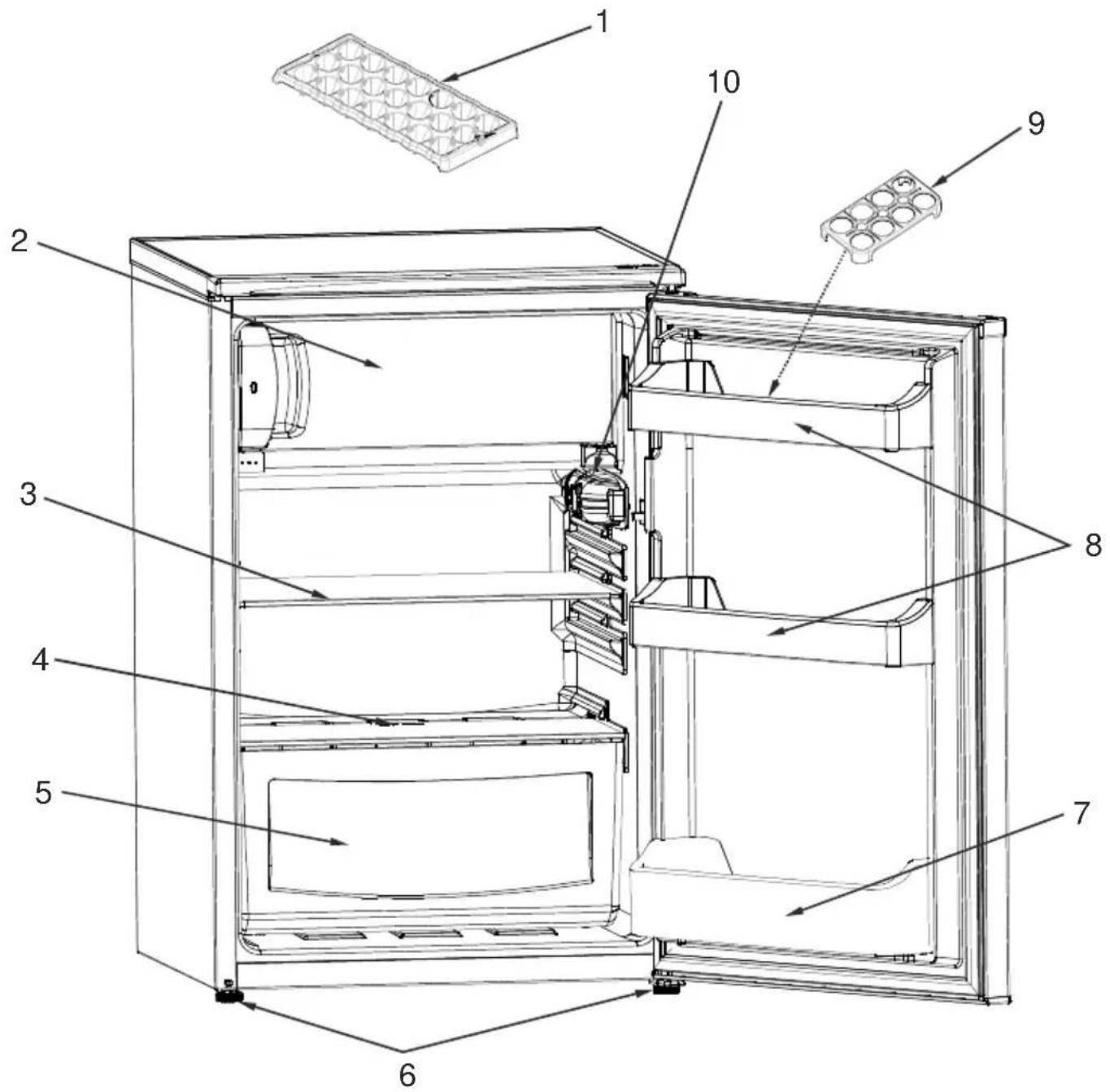 GORENJE RB40914AW - RÉSZ A KÉSZÜLÉK RÉSZEI ÉS A REKESZEK - 1