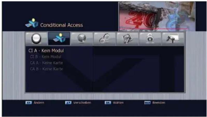Conditional Access CI A - Kein Modul CI B - Kein Modul CA A - Keine Karte CA B - Keine Karte