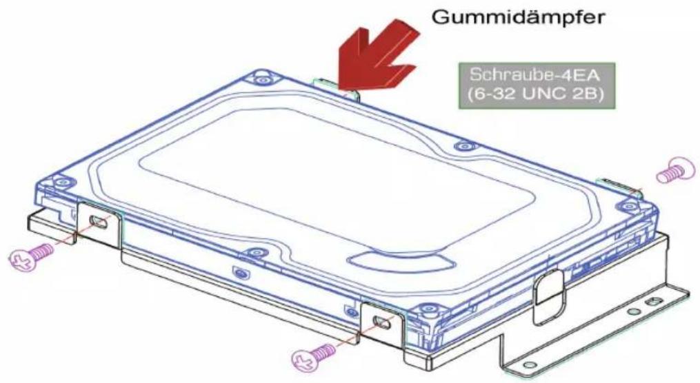 Gummidämpfer Schraube-4EA (6-32 UNC 2B)