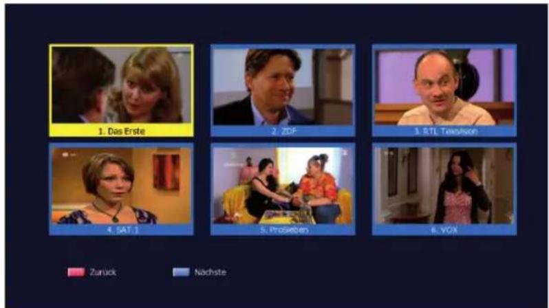 1. Das Erste 2. ZDF 3. RTL Television 4. SAT J 5. Protreiben 6. VOX Zaruck Nächste