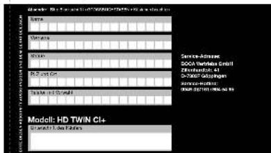 Model: HD TWIN CI+ Service-Adverse DOCA Vehicles GmbH 2017-04-14 OCT-2007 Adalingen Service-Modell Dialysis 39/11 (MGA 6.8)