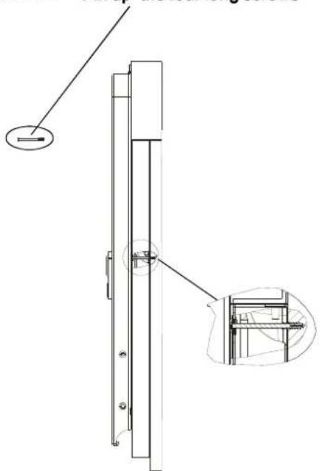 Technical diagram of a mechanical assembly with labeled components and cross-sectional views