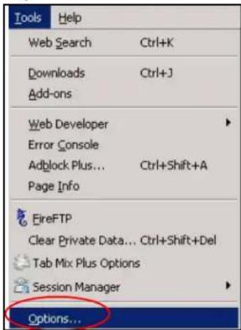 Tools Help Web Search Ctrl+K Downloads Ctrl+J Add-ons Web Developer Error Console Adblock Plus... Ctrl+Shift+A Page Info FireFTP Clear Private Data... Ctrl+Shift+Del Tab Mix Plus Options Session Manager Options...