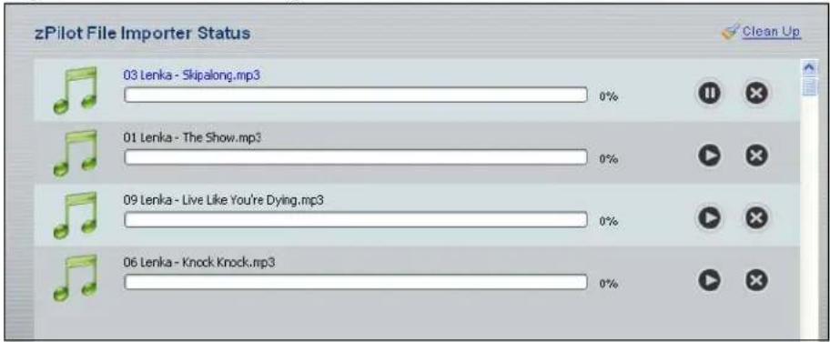 zPilot File Importer Status 03 Lenka - Skipalong.mp3 01 Lenka - The Show.mp3 09 Lenka - Live Like You're Dying.mp3 06 Lenka - Knock Knock.mp3 Clean Up