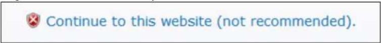 Continue to this website (not recommended).
