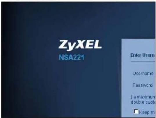 ZyXEL NSA221 Enter Userm Username Password ( a maximum double quote □ Keep m