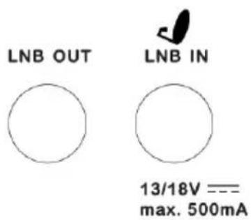 LNB OUT LNB IN 13/18V === max. 500mA