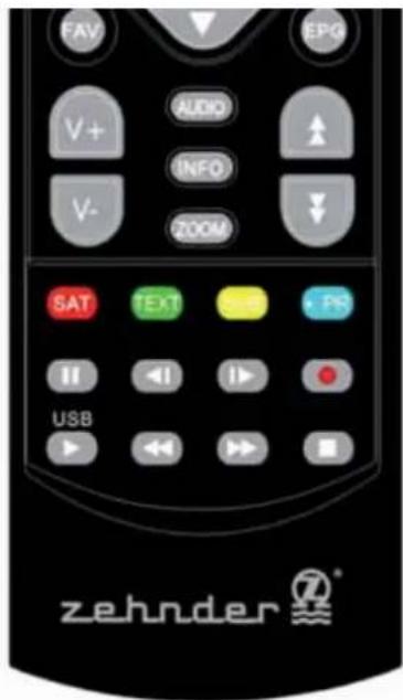 FAV V+ V- AUDIO INFO ZOOM SAT TEXT PS USB zehnder®