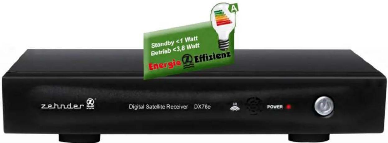 Standby <1 Watt Betrieb <3,8 Watt Energie Effizienz zehnder® Digital Satellite Receiver DX76e UK POWER