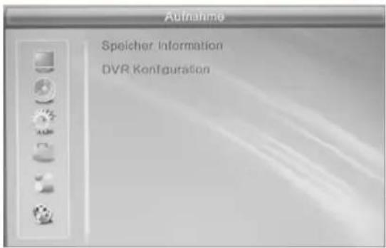 Aufnahme Speicher Information DVR Konfiguration
