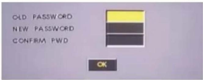 OLD PASSWORD NEW PASSWORD CONFIRM PWD OK