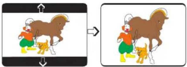 Illustration showing a cartoon horse being pulled by two small animals, with directional arrows indicating movement.