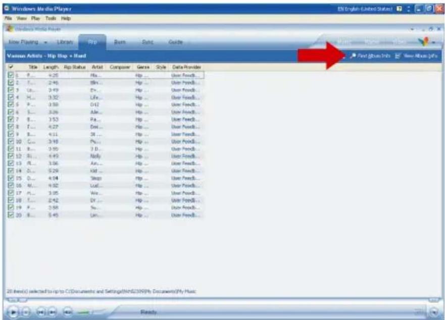 Windows Media Player File View Play Tools Help New Playing x Library Copy Burs Sync Guide Vancouver Artists - Hip Shop + Hard Title Length Hip Status Artist Composer Genre Style Data Provider 1 P... 4.25 Hip... Hip ... User Feed... 2 F... 2.46 S### Hip ... User Feed... 3 U... 3.49 E... Hip ... User Feed... 4 H... 3.32 Life... Hip ... User Feed... 5 P... 3.58 O!2 Hip ... User Feed... 6 S... 3.26 Able... Hip ... User Feed... 7 R... 3.53 Pa... Hip ... User Feed... 8 F... 4.27 Dot... Hip ... User Feed... 9 R... 4.11 St... Hip ... User Feed... 10 C... 3.18 Po... Hip ... User Feed... 11 R... 3.95 D... Hip ... User Feed... 12 R... 4.45 Nolly Hip ... User Feed... 13 R... 3.56 Am... Hip ... User Feed... 14 O... 5.29 Kid... Hip ... User Feed... 15 O... 4.04 Sleep Hip ... User Feed... 16 M... 4.92 Lost... Hip ... User Feed... 17 P... 3.05 We... Hip ... User Feed... 18 F... 2.42 Dr... Hip ... User Feed... 19 P... 3.58 Se... Hip ... User Feed... 20 R... 5.45 Lim... Hip ... User Feed... 20 items (selected to up to C:\Documents and Settings(MN)G309\My Documents\My Music
