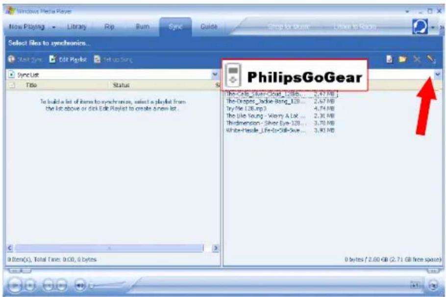 PHILIPS GoGear HDD1835 - Einrichtung der automatischen Synchronisierung - 2