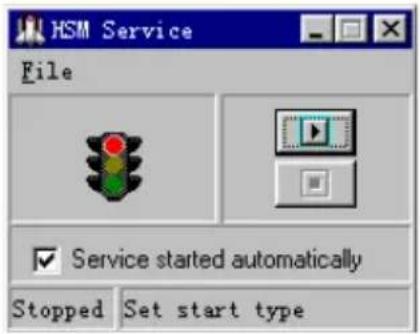 HSM Service File ✓ Service started automatically Stopped Set start type