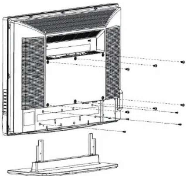 AOC L32W781A - How to reveal screw holes to fit wall mounting: - 1