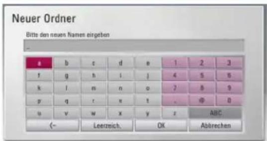 Neuer Ordner Bitte den neuen Namen eingeben a b c d e 1 2 3 f g h i 4 5 6 k l m n o 7 8 9 p q r s t . Ø 0 u v w x y z ABC. <- Leerzeichen OK Abbrechen