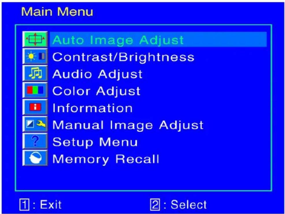 YURAKU YV216WB2 - Main Menu - 1