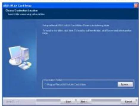 ASYSI-MLAN Card Setup Choose Destination Location Select Options: where using call and file Setup will install ASYSI-MLAN Card Options as follows in the following fields: Form call to this folder, click Text. To install an additional key, click Down and add some other options. Conversion Folder C:\Program Files\Microsoft Destination Card Options Browse Back Next > Cancel