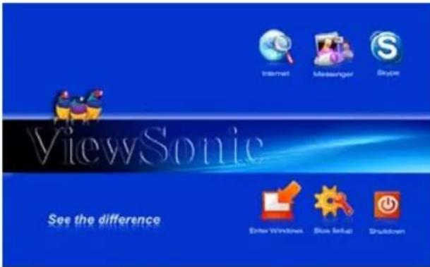Internet Messenger Skype ViewSonic See the difference Enter Windows Blue Shell Shutdown