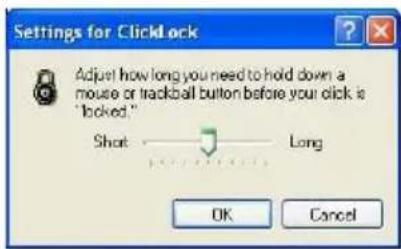 Settings for Clicklock Adjust how long you need to hold down a mouse or trackball button before your click is "locked." Shot Long OK Cancel