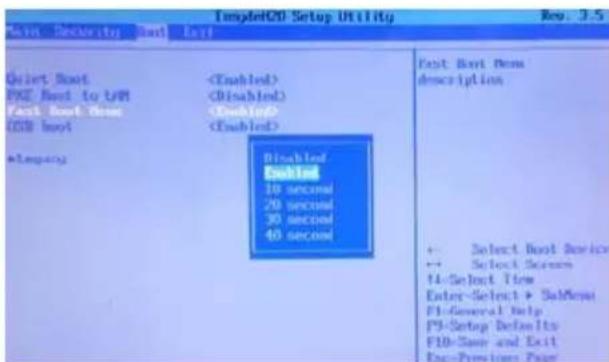 Template20 Setup Utility Rev. 3.5 Auto Security And Exit Quiet Boot PXE Boot to UVM Fast Boot Now USB boot *Altery Disabled Enabled 10 second 20 second 30 second 40 second Text Boot New description + Select Boot Service ++ Select Servers 14-Select Flow Enter-Select > SoMenu F1-General Help F9-Setup Defaults F10-Save and Exit Exo-Previous Page