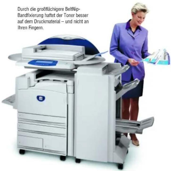 Durch die großflächigere BeltNip- Bandfixierung haftet der Toner besser auf dem Druckmaterial – und nicht an Ihren Fingern.