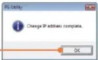 PS-Utility Change IP address complete. OK