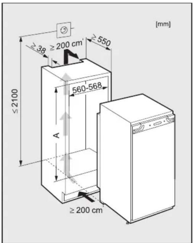 ≥38 ≥200 cm ≥550 ≤2100 560-568 A ≥200 cm [mm]