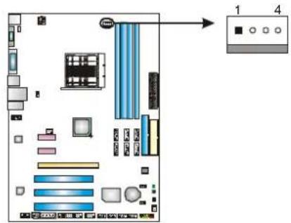Diagram of a computer motherboard layout with labeled components and indicator lights