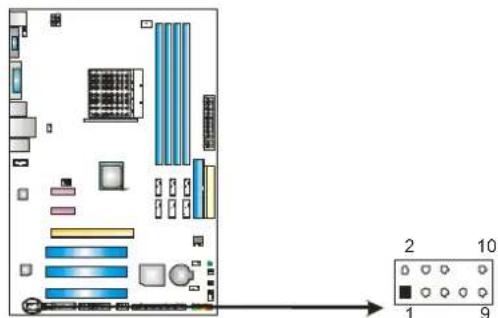Diagram of a computer motherboard layout with labeled components and an output panel showing numbered indicators.