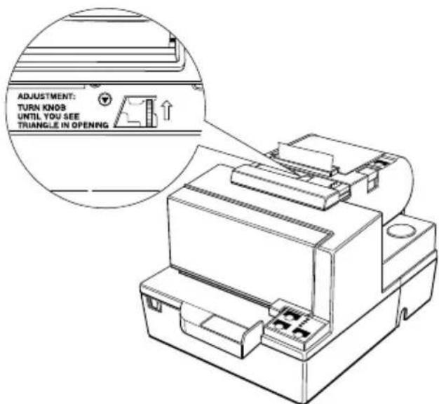 ADJUSTMENT: TURN KNOS UNTIL YOU SEE TRIANGLE IN OPENING